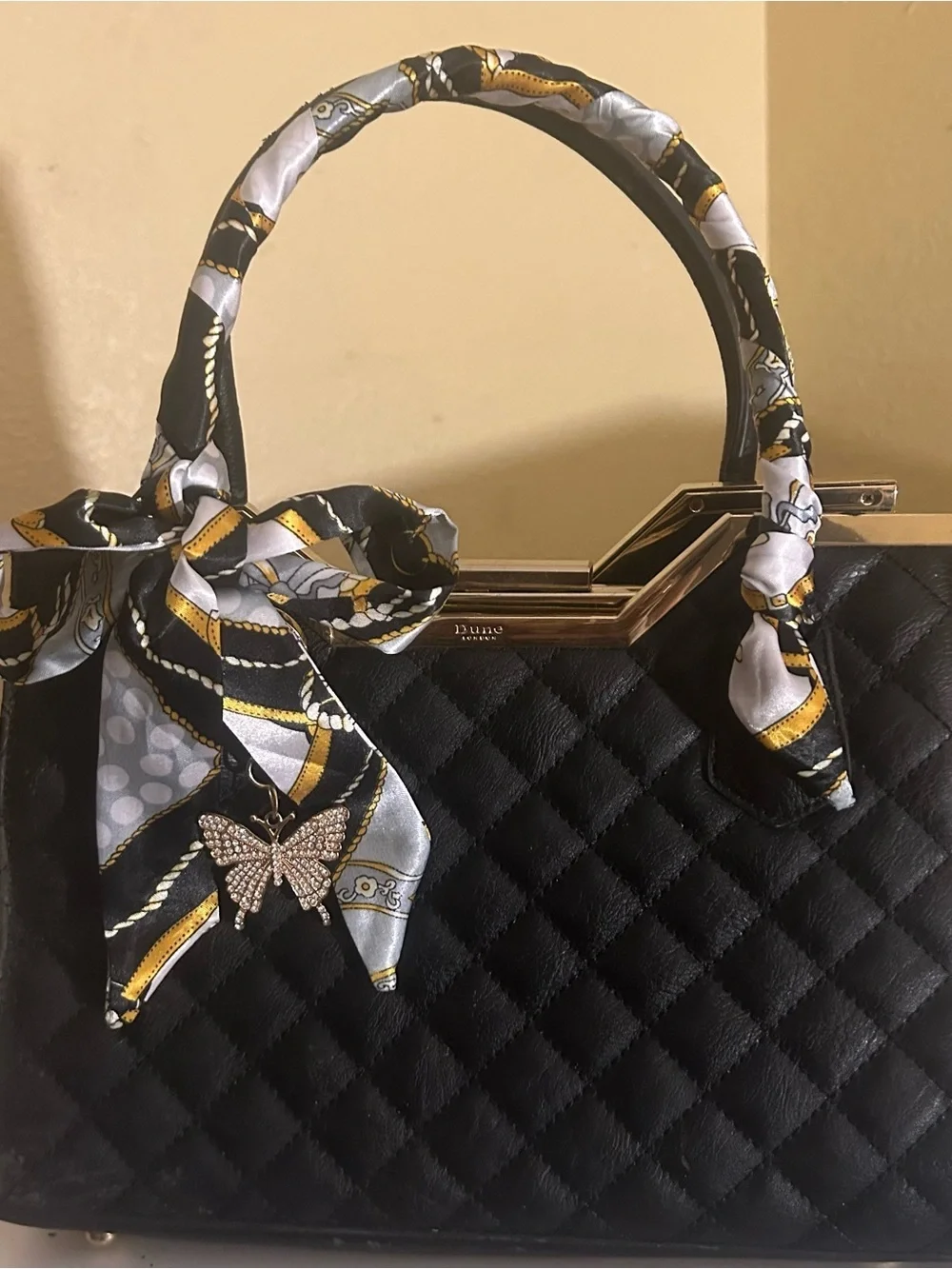 2 Twilly Silk Skinny Women Handbag Headband Neck Scarf Black Gray White